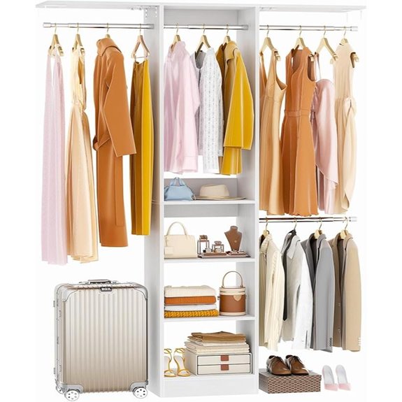 Cyclysio 4FT Closet Organizer with Shelves and Rods