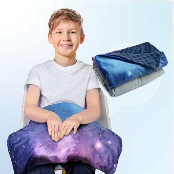 Weighted Lap Pad Blanket for Kids Galaxy Space Stars