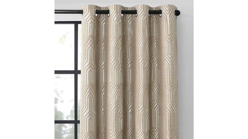 geometric dark blockout curtains