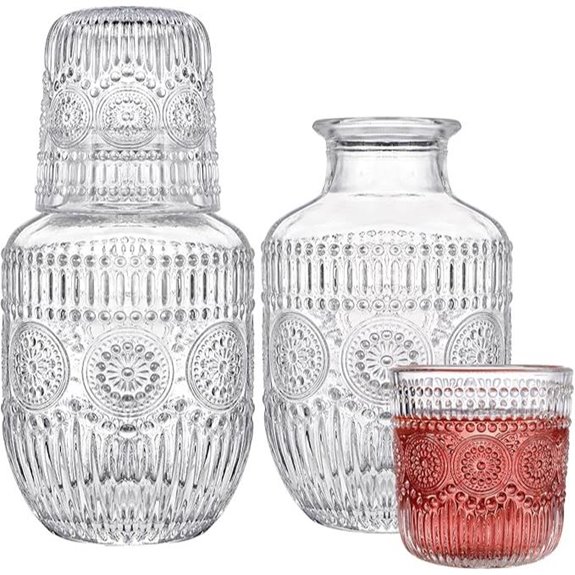 Kingrol 4-Piece Glass Carafe and Tumbler Set