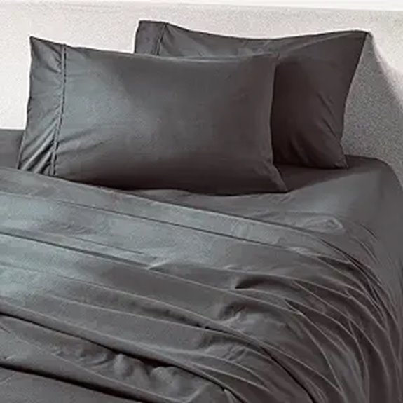 PeachSkinSheets Graphite Gray Cooling Queen Sheet Set