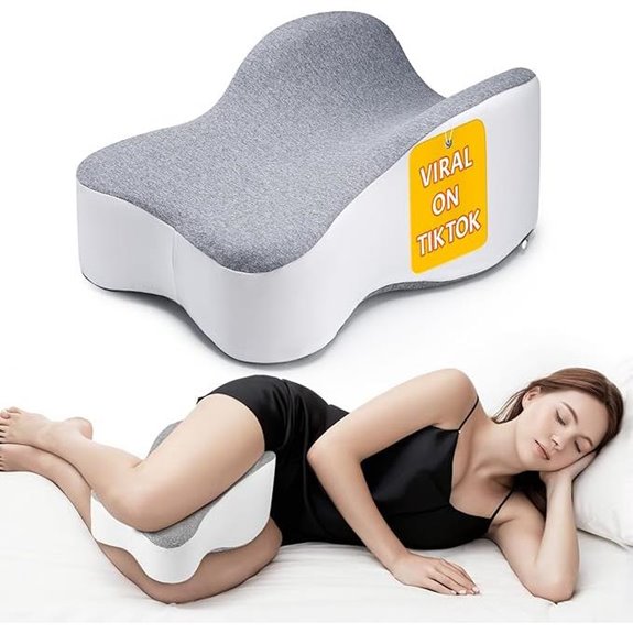 Large Gray 14” Knee Pillow for Side Sleepers
