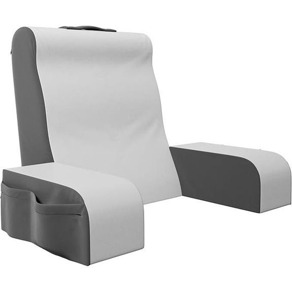 Kolbs Wedge Reading Pillow with Arms Gray/White