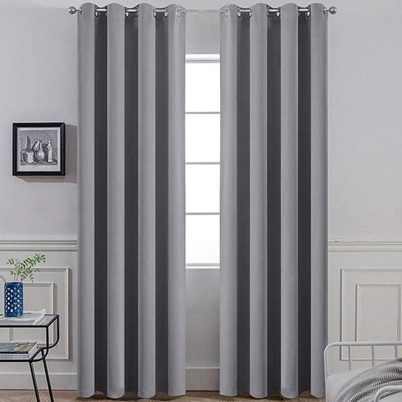 Yakamok Gray Blackout Thermal Insulated Curtains (2 Panels)
