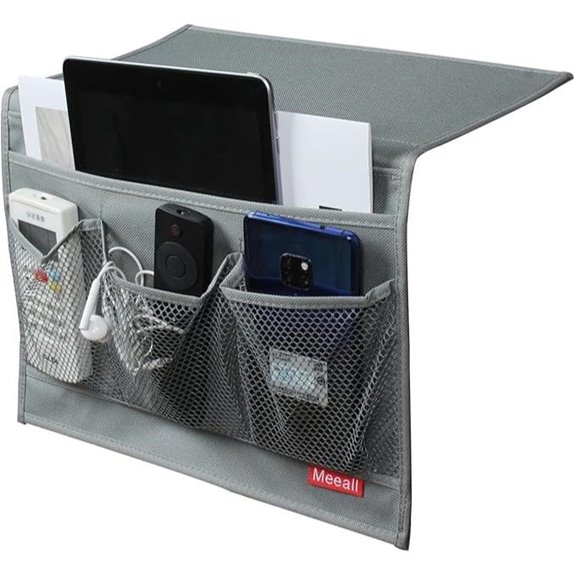 Bedside Storage Organizer with Pockets Grey