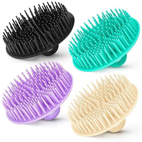 4-Pack Hair Scalp Exfoliator & Massage Brushes