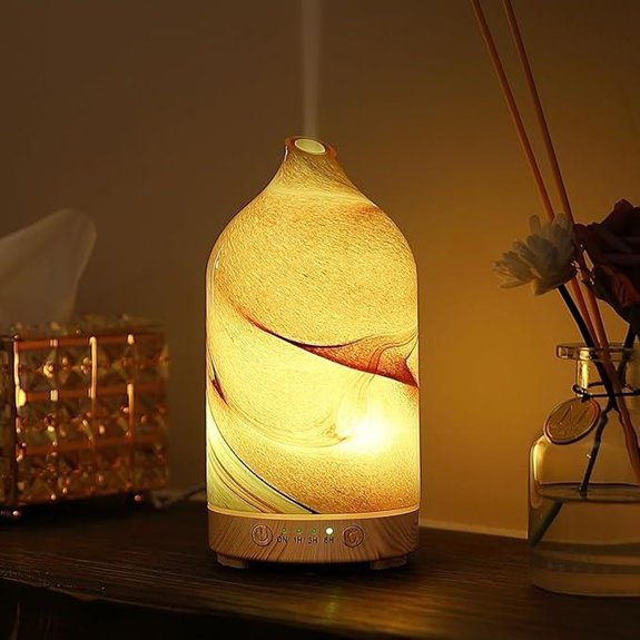 Blown Glass Essential Oil Diffuser with Night Light