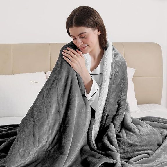 ESTINGO Heated Throw Blanket with 5 Levels and Auto Off