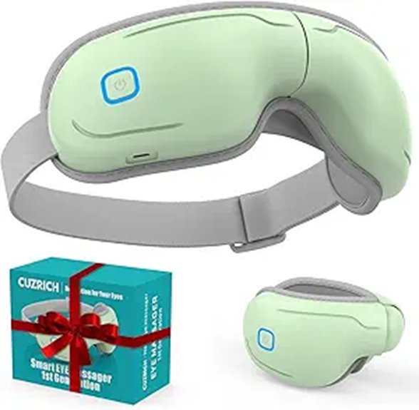 Avocado Green Heated Eye Massager with Bluetooth