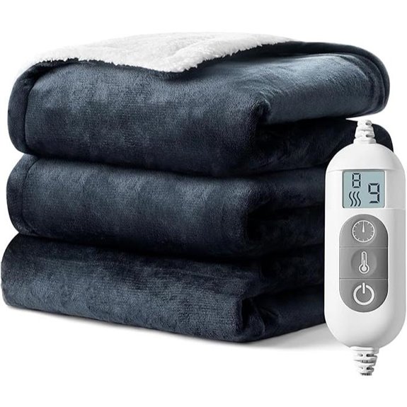 Heated Flannel Blanket with 8 Levels and Auto Shutoff