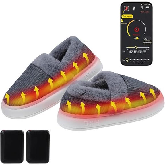 Rechargeable Heated Slippers with App Control for Winter
