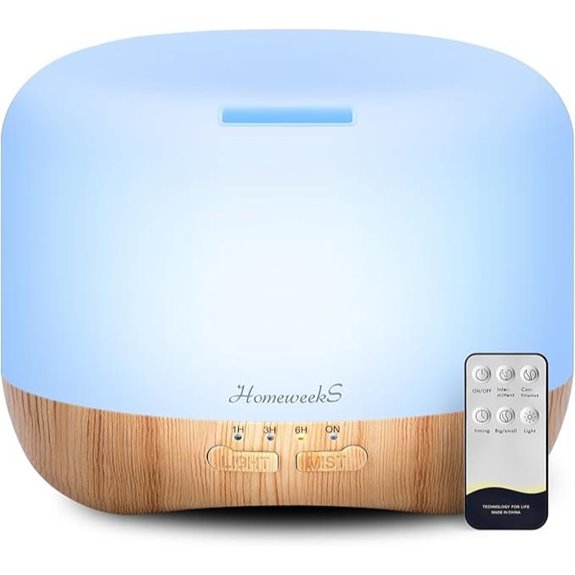 Homeweeks 300ml Essential Oil Diffuser with Lights and Timer