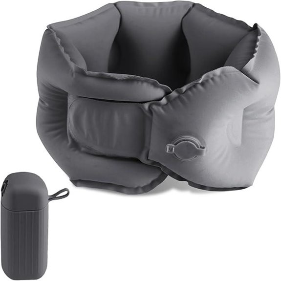 Inflatable U-Shape Travel Neck Pillow Dark Gray