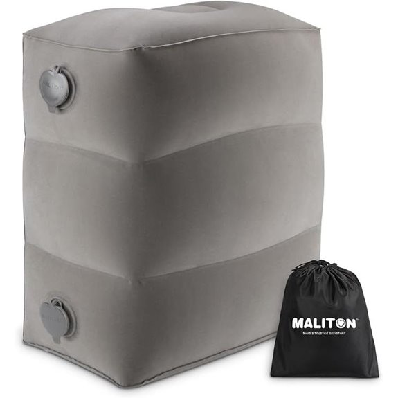 Inflatable Kids Travel Foot Rest Pillow (Grey 1 Pack)