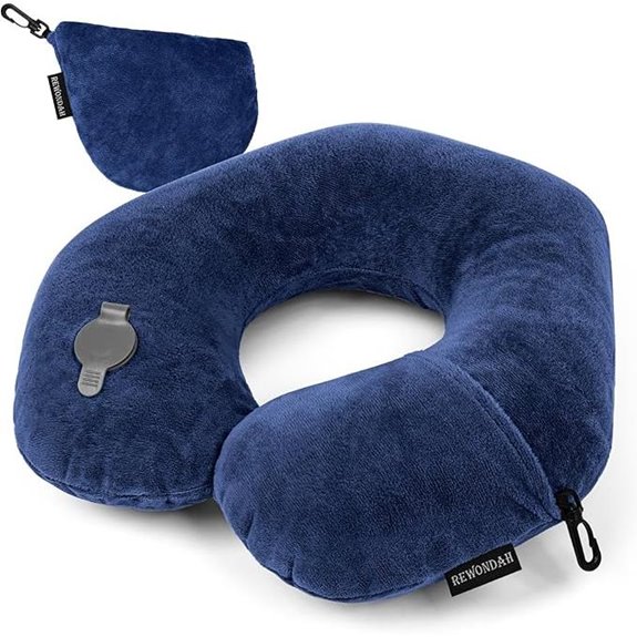 Rewondah Inflatable Travel Neck Pillow with Washable Cover