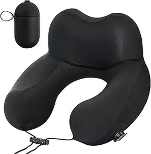 Inflatable Travel Neck Pillow with Pump and Storage