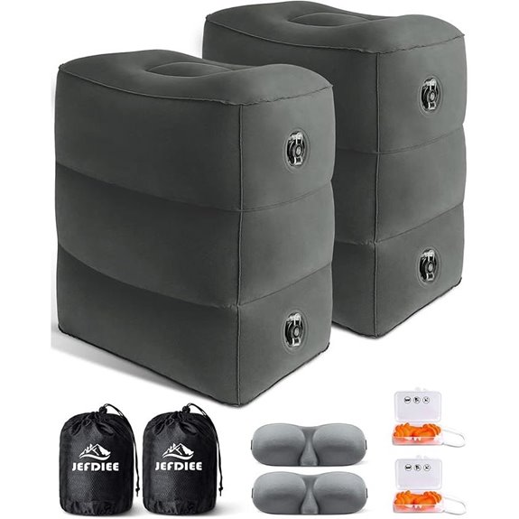 JefDiee Inflatable Travel Foot Rest Pillow (2 Pack)