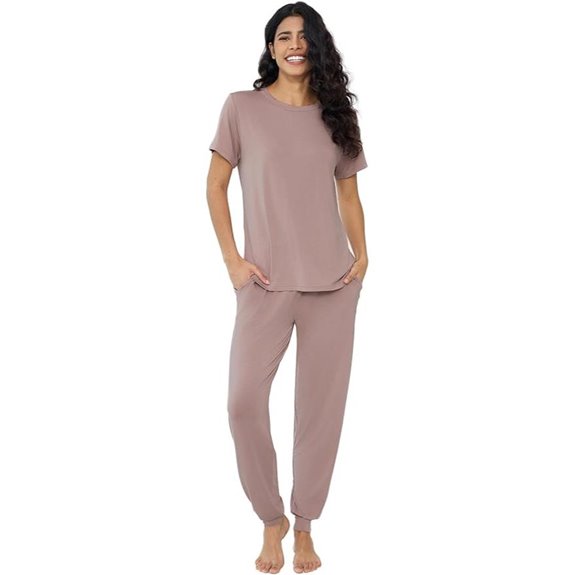 Joyaria Women's Bamboo Viscose Pajama Set with Pockets