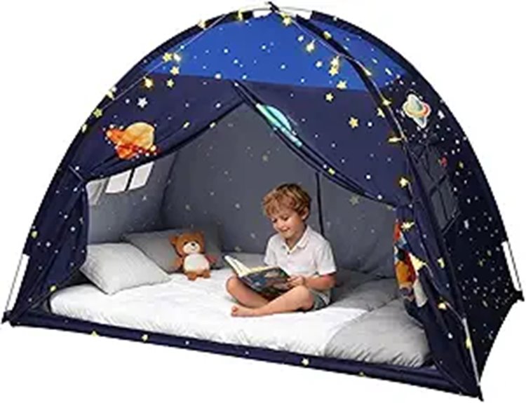 Twin Bed Tent Canopy for Kids Blue Portable Privacy
