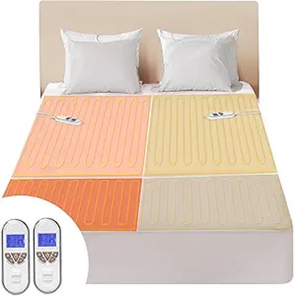 Bwarm King Size Heated Mattress Pad with Dual Controls