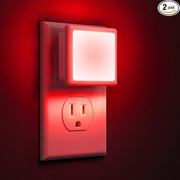 L LOHAS Red Night Lights 2-Pack Auto-On/Off
