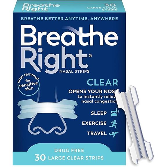 Breathe Right Nasal Strips Clear Large 30ct (Packaging May Vary)