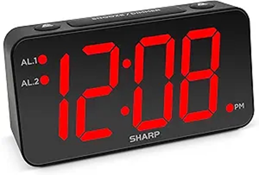 Sharp Digital Alarm Clock with Jumbo Numbers