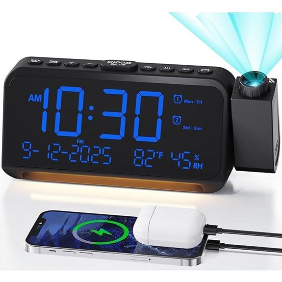 Roxicosly Projection Alarm Clock with Large Display