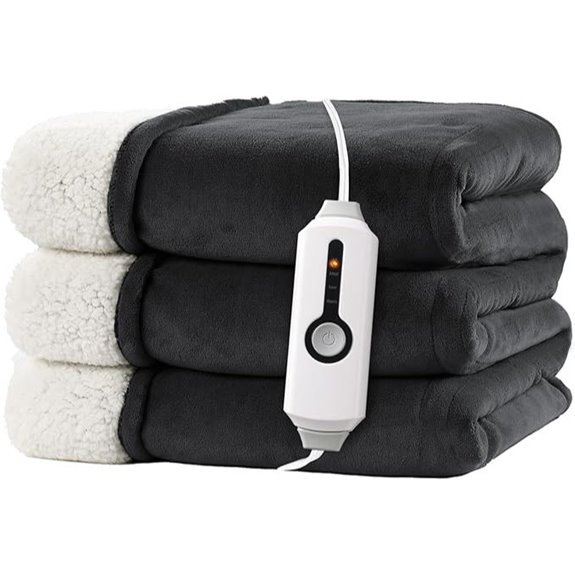 Electric Heated Blanket 72x84 with Microplush & Sherpa