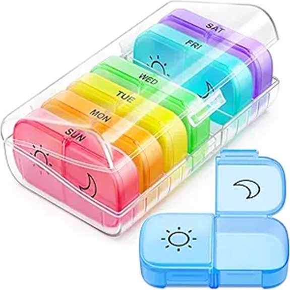 FEATY Weekly Pill Organizer with Large Opening