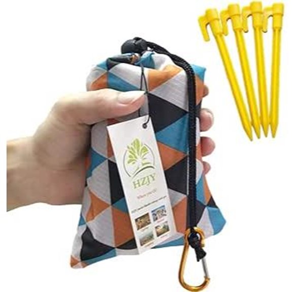 Outdoor Blanket 71x55 with Pockets and Stakes