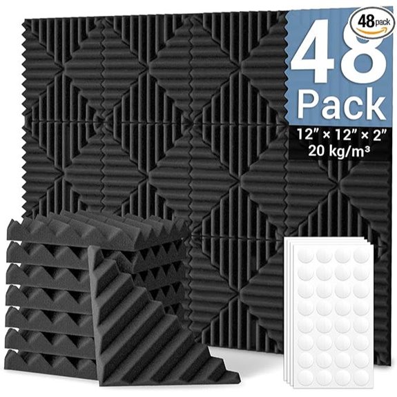Ohuhu 48 Pack Acoustic Foam Panels for Soundproofing