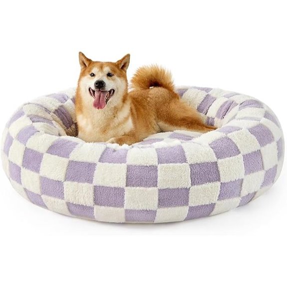 Lesure Large Donut Dog Bed Washable Purple
