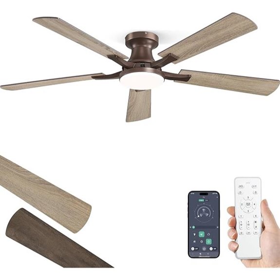 ZMISHIBO 52-Inch Ceiling Fan with Light and Remote