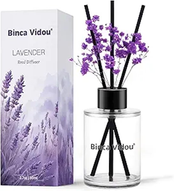 Binca Vidou Lavender Reed Diffuser Set for Aromatherapy