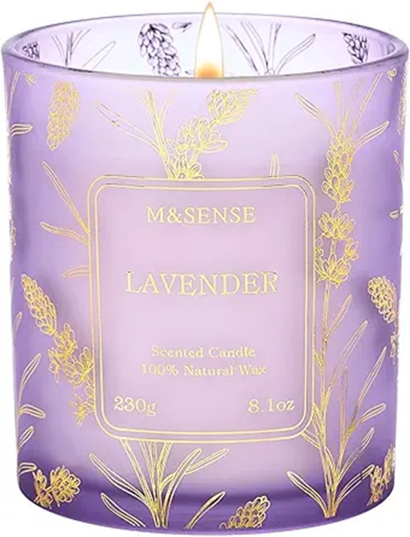 M&SENSE Lavender Soy Candles 42-Hour Burn Time