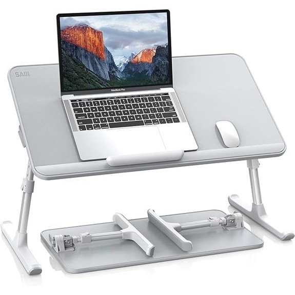 Saiji Leather Laptop Bed Tray with Adjustable Legs