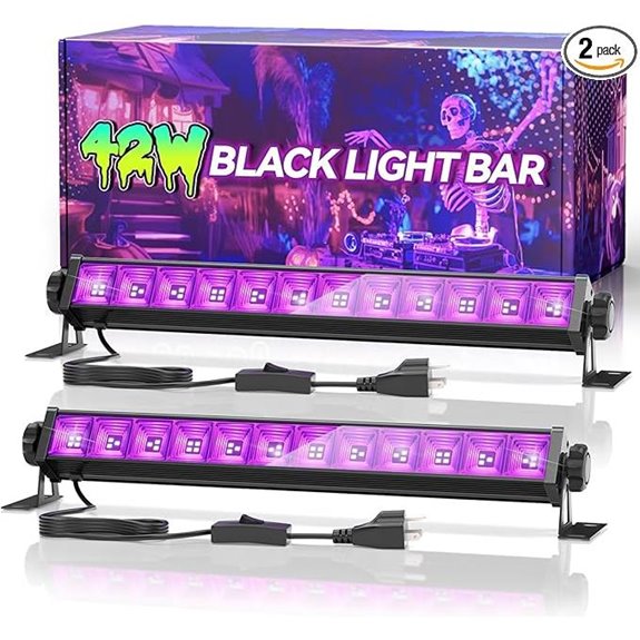 2 Pack 42W LED Black Light Bars with Cord and Switch