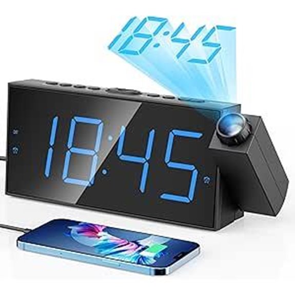 Digital Projection Alarm Clock with LED Display