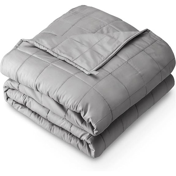 Bare Home Cotton Weighted Blanket 10lbs Light Grey