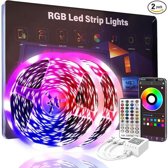 200 FT RGB LED Strip Lights with Remote and App