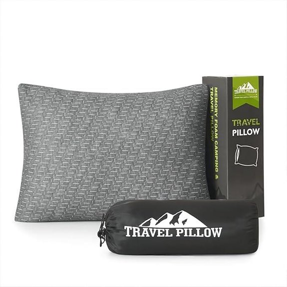 Camping Travel Pillow with Memory Foam and Breathable Cover