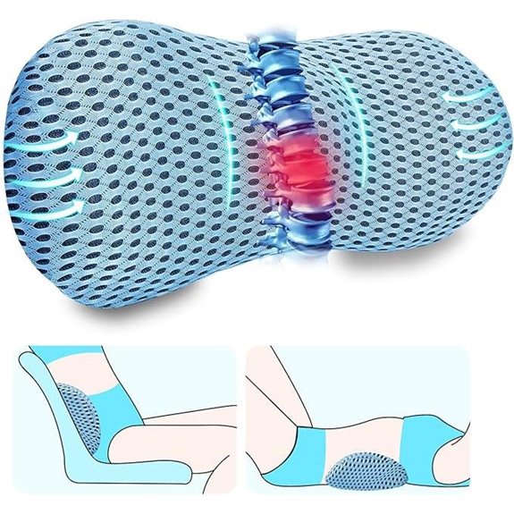 Lumbar Support Pillow with Memory Foam and Breathable Cover