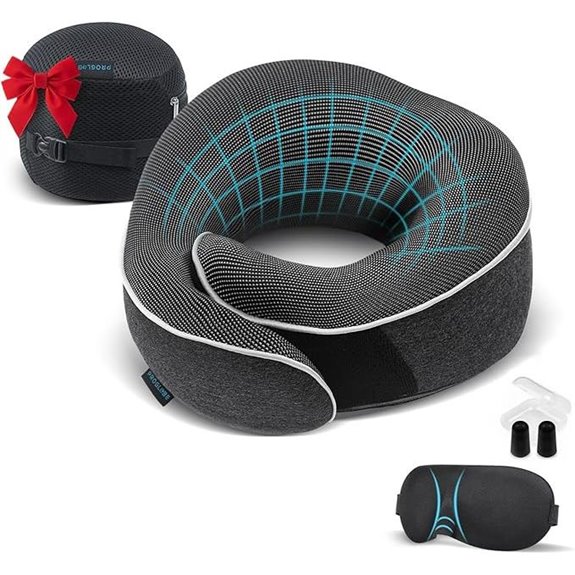 Proglobe Memory Foam Travel Neck Pillow Set