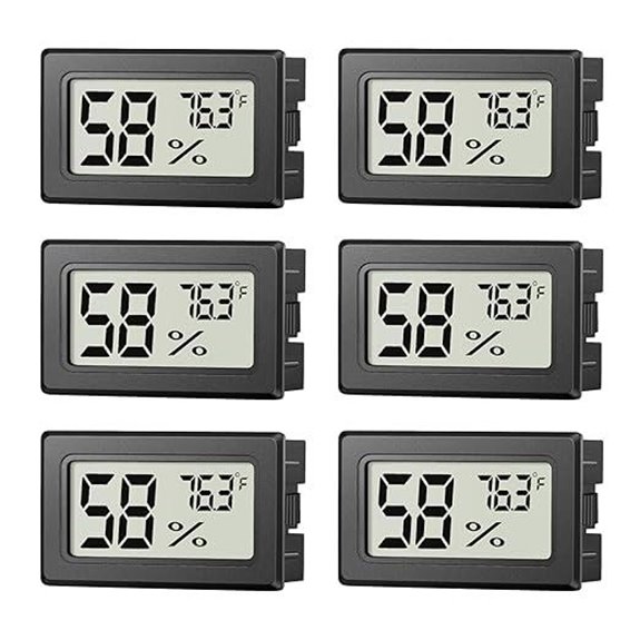 6 Pack Mini Indoor Humidity Meters and Thermometers