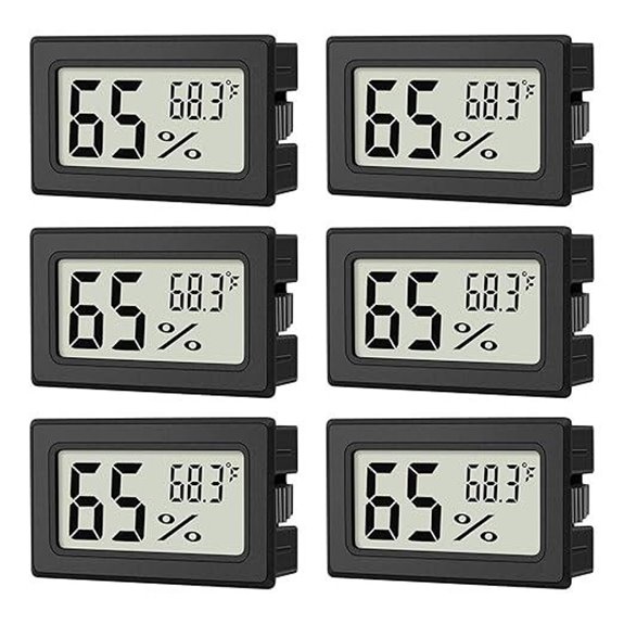 6-Pack Mini Indoor Humidity and Temperature Meters