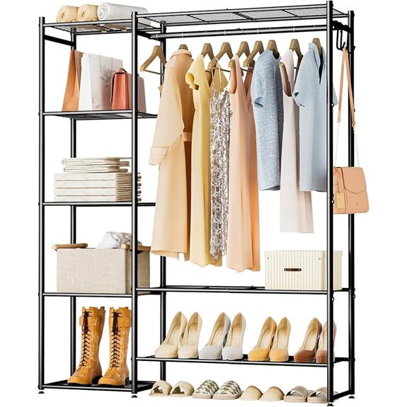 Portable Clothing Rack with 4 Shelves