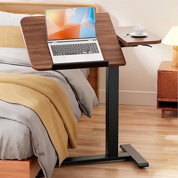 GTRACING Overbed Bedside Table with Wheels