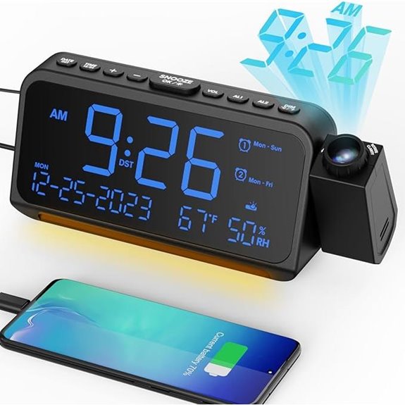 Mesqool Projection Alarm Clock with Multiple Features