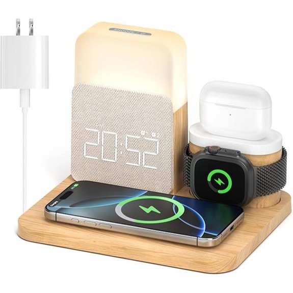 7-in-1 Wireless Charging Alarm Clock Station